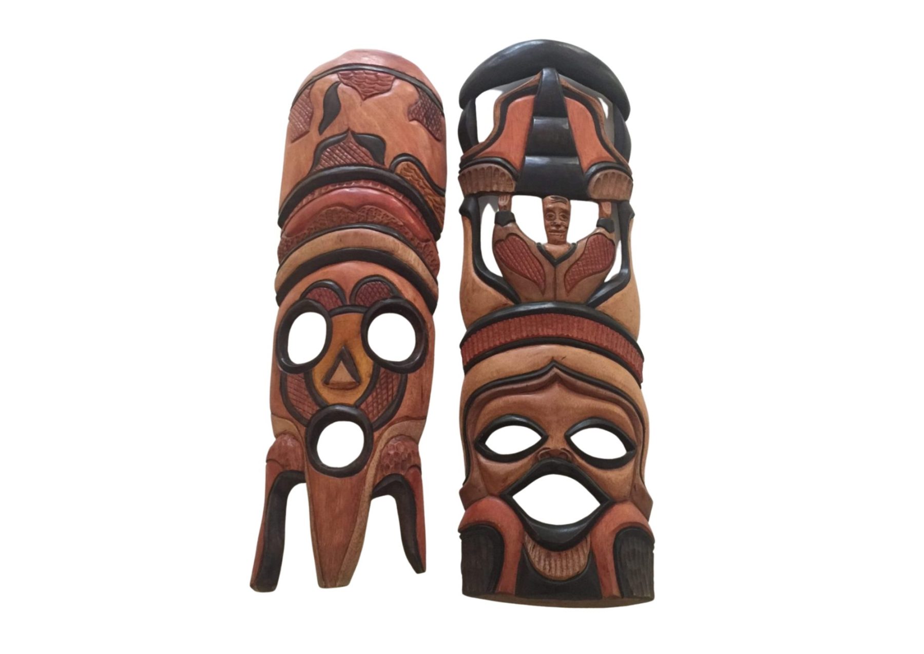 Masks x 2 -Swaziland-Wood -Large