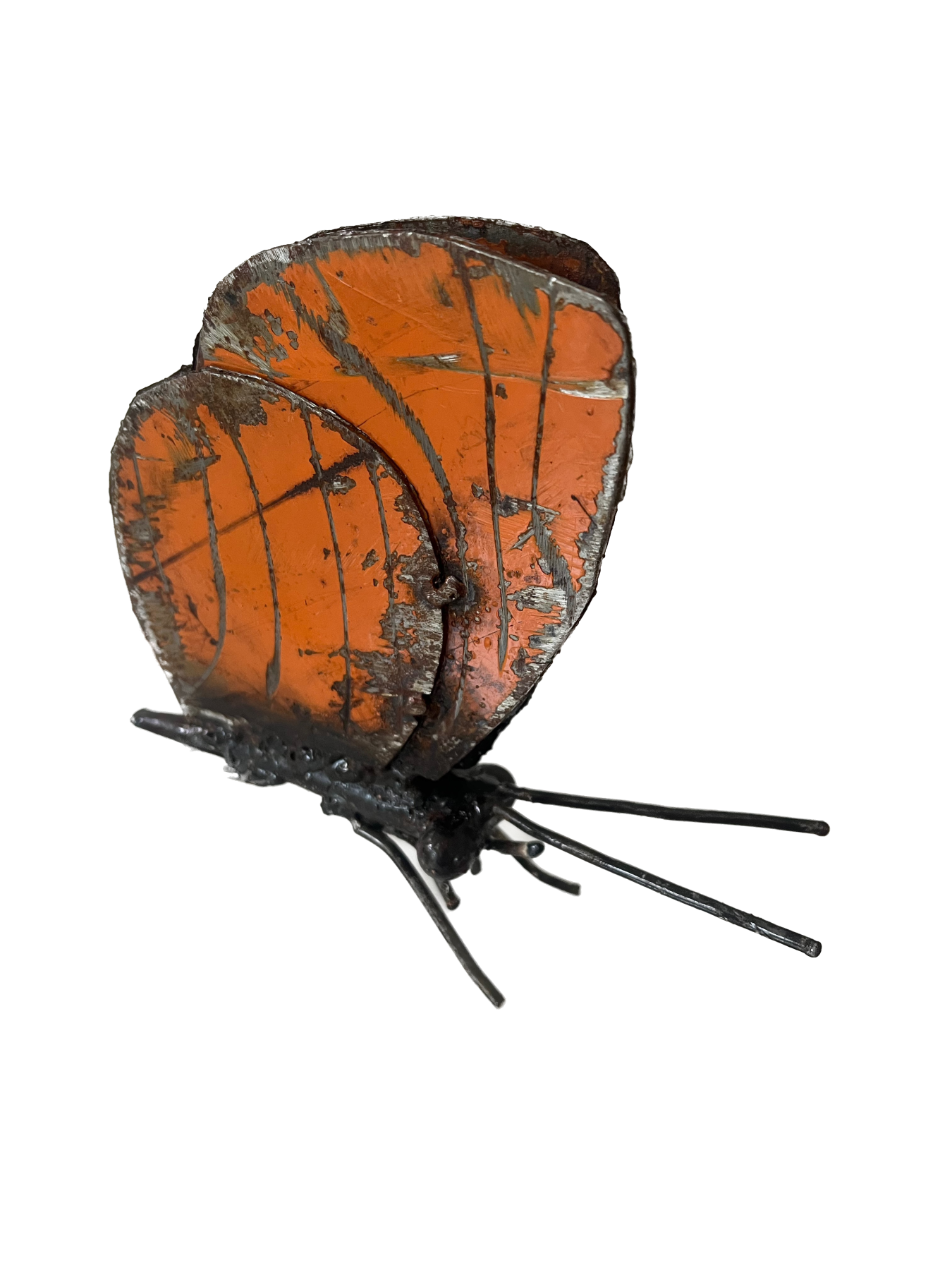Butterfly -Scrap Metal- (wings closed)-Orange