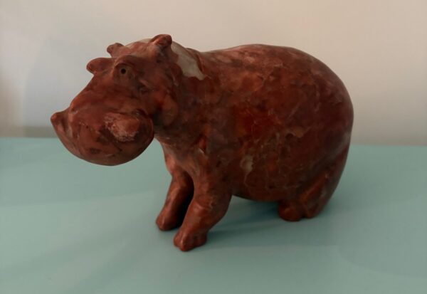 Hippo Sitting -Red Marble