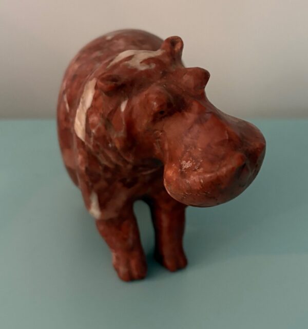 Hippo Sitting -Red Marble
