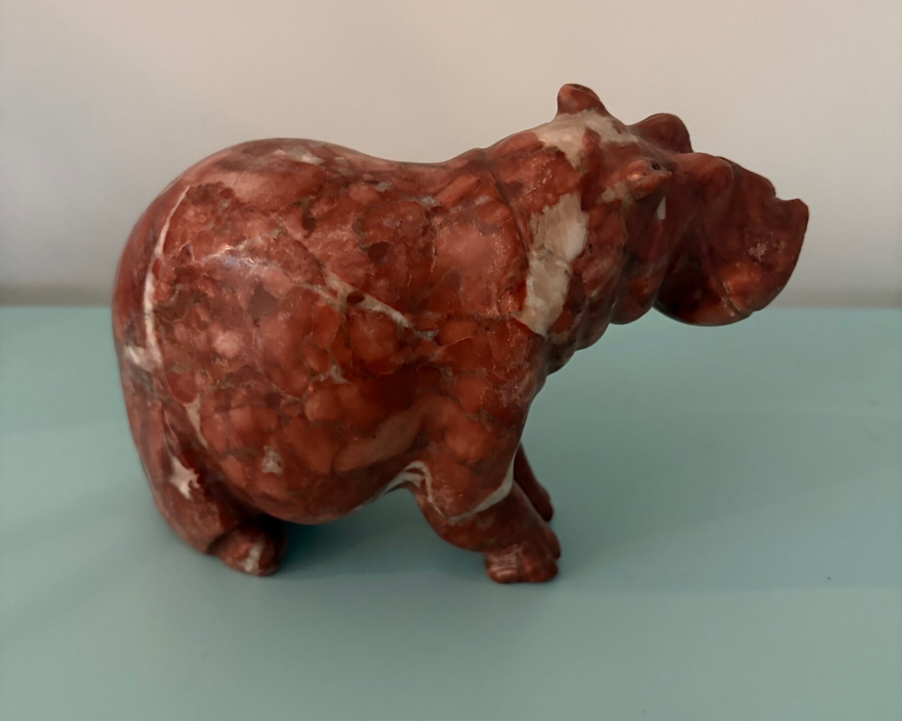 Home Hippo Sitting -Red Marble