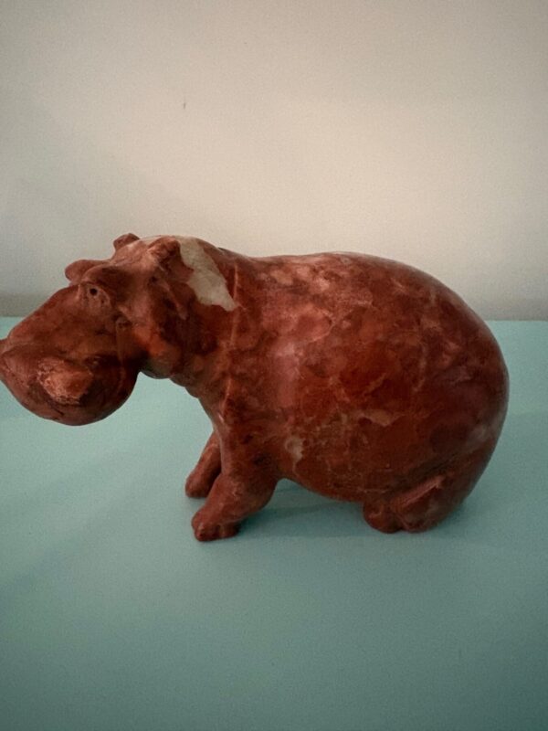 Hippo Sitting -Red Marble