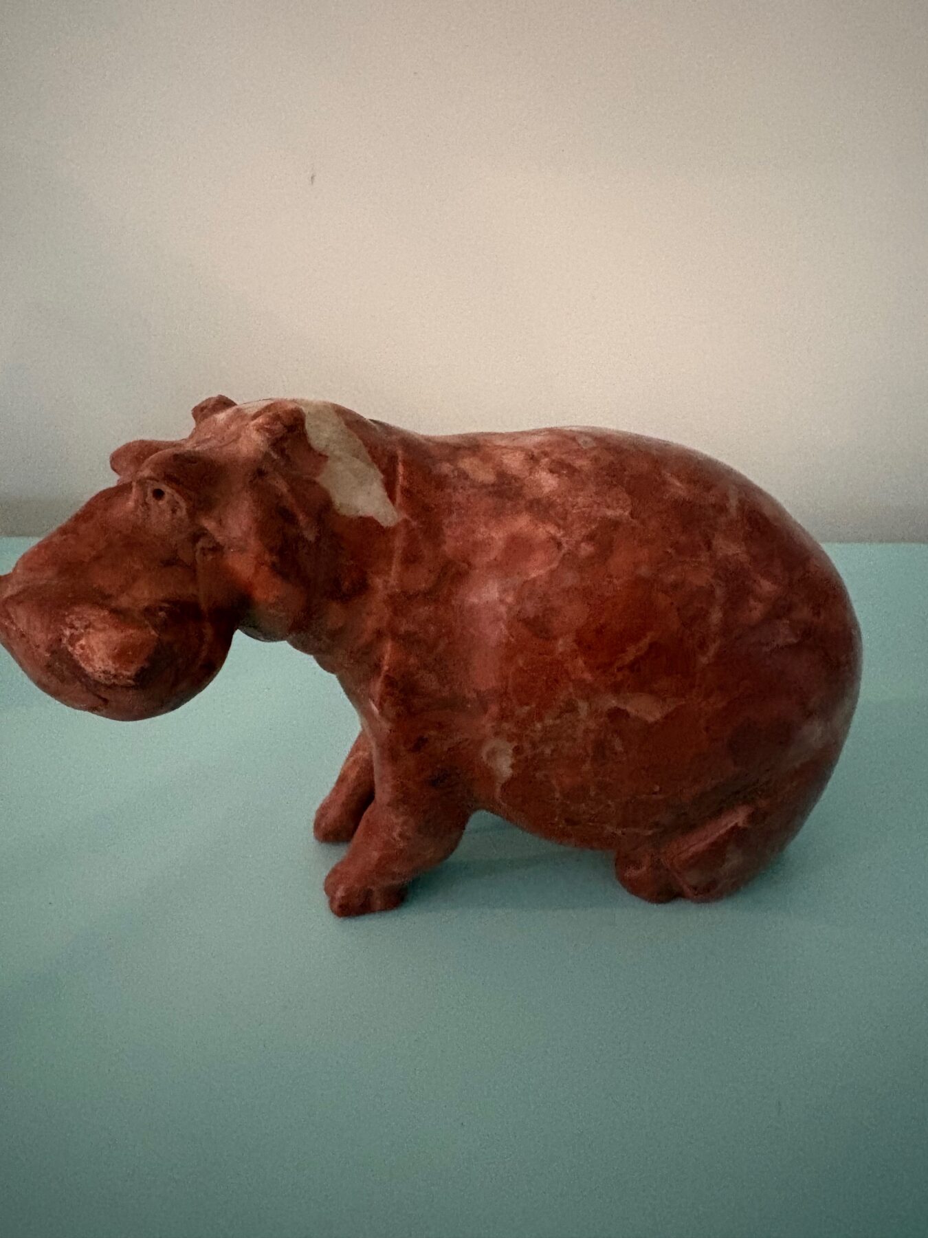 Home Hippo Sitting -Red Marble
